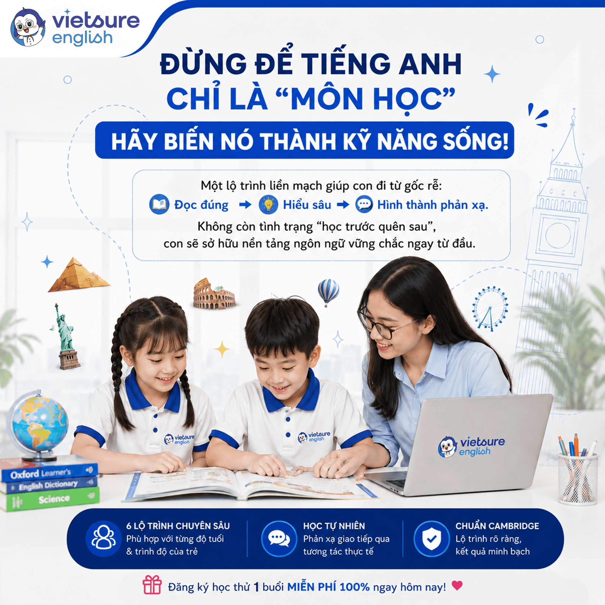 ĐỪNG ĐỂ TIẾNG ANH CHỈ LÀ "MÔN HỌC" – HÃY BIẾN NÓ THÀNH KỸ NĂNG SỐNG! 🌍